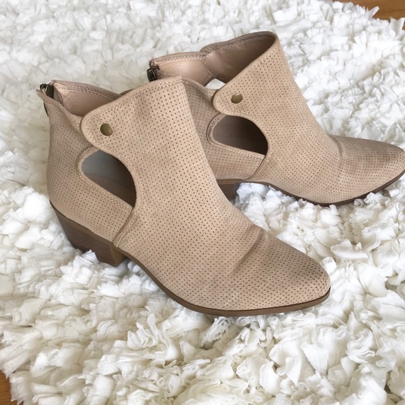 JustFab Shoes - SALE! Perforated Ankle Booties with Cutout Detail!